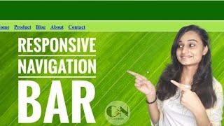 How to make responsive navigation bar using html css || Code with Neha