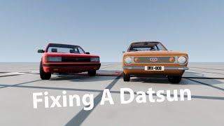 Da Red Car Teaches You How auto Fix Your Datsun 100A #beamngdrive #beamng #datsun