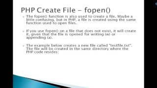 PHP Create File   fopen