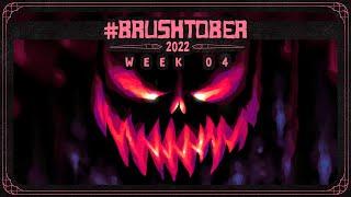 Painting a Spherical Bee, a Dog with a Hoodie and a Scary Jack O'Lantern | BRUSHTOBER 2022: Week 04