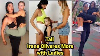 Tall Irene Olivares Mora with ladies | tall girl short girl | lift carry