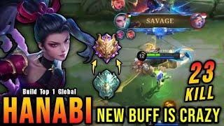 SAVAGE + 23 Kills!! New Buff Hanabi is Crazy (Auto Mythic) - Build Top 1 Global Hanabi ~ MLBB