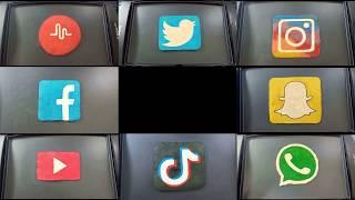 Making Social Media Logo - Instagram, Youtube, Facebook, Twitter, Snapchat, tiktok, WhatsApp