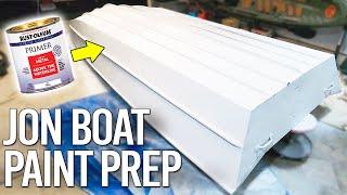 RUSTOLEUM MARINE METAL PRIMER - PREP & PAINT - Jon Boat to Bass Boat Conversion Topside