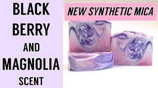 Blackberry and Magnolia Cold Process Soap with Synthetic Mica