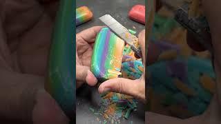 Oddly Satisfying Rainbow Soap Carving