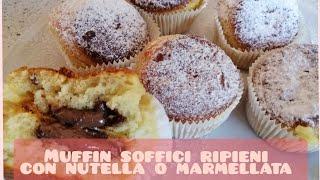 Muffin soffici ripieni di nutella o marmellata!