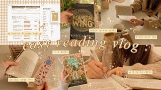 cosy reading vlog 🫖 unboxing bookish mail, writing in cafés & my notion library set-up