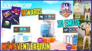 SEASON 14  NEW 3D EMOTE | NEW LUCKY WORKSHOP EVENT EXPLAIN - PUBG MOBILE