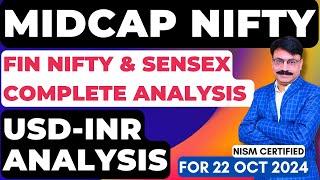 MIDCAP NIFTY TOMORROW PREDICTION | 22 OCTOBER TUESDAY | FINNIFTY TOMORROW|USD-INR ANALYSIS