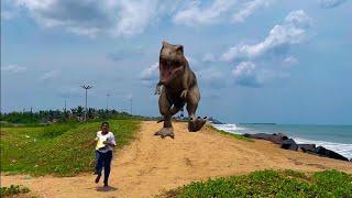 T-rex in Real life -Chase #jurassicpark #trexchase #pacman