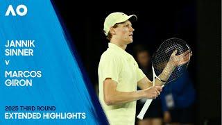 Jannik Sinner v Marcos Giron Extended Highlights | Australian Open 2025 Third Round