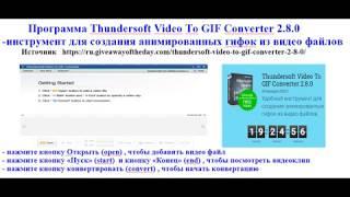 Программа Thundersoft Video To GIF Converter 2.8.0 - для создания анимированных гифок из видео