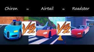 Which is the King of hypercars. Roadster, Airtail, or Chiron (Roblox Jailbreak)