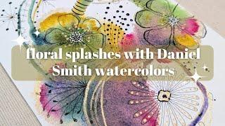 Floral Splashes Created with the Jean Haines Master Artist Watercolor Set by Daniel Smith