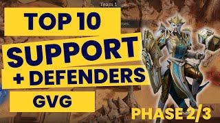 Top 10 Defenders + Support / Healers For GVG | Phase 2/3 | Watcher of Realms