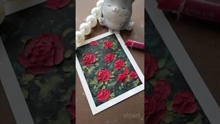Oil pastel art - red roses #oilpastel #easydrawing #art