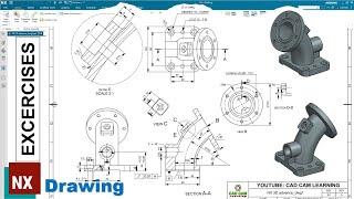 SIEMENS NX DRAFTING #14 | 2D Drawing Practice Excercises - Basic to Advanced tutorials for beginers