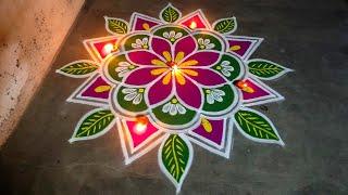 Diwali 2023 special beautiful rangoli| Deepawali simple kolam|diwali muggulu|Super Amazingrangoli