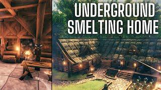 Valheim: House With Underground Smelting Area