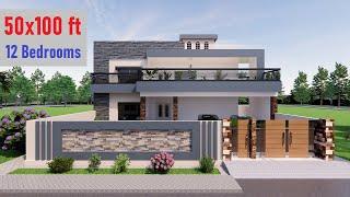 1 Kanal house design in pakistan || 12 Bedroom house design || House design ideas