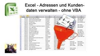 Excel - Setzen von Filter - Adressen und Kundendaten verwalten - auch ohne VBA