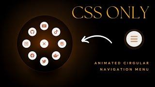 Animated Circular Navigation Menu using Html & CSS| Simple Radial Menu @PIAIC