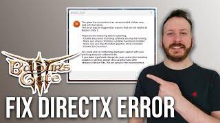 How To Fix Baldurs Gate 3 DirectX Error (For Beginners)