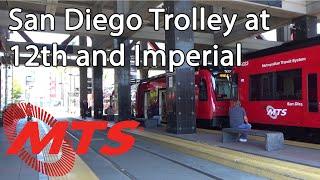 San Diego Trolley Trains at 12th and Imperial Station - SDMTS