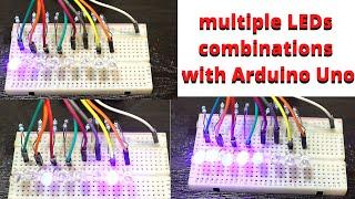 multiple LEDs combinations with Arduino UNO | Arduino tutorial led blink | Makelogy | v-7