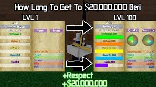 How Long It Would It Take Me To Get 20,000,000 Beri - Multiple Compasses -Roblox One Piece Legendary