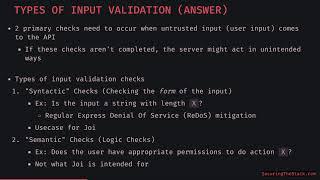 Ep. 18 - Input Validation With Joi.js (Part 1)