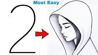 Very Very Easy Girl drawing - Pencil Sketch | rasm chizish | Easy drawing | Girl drawing | Lavi Arts