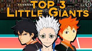 The Spike. Volleyball 3x3. TOP 3 Little Giants, Kōrai Hoshiumi, Hinata Shōyō, Udai Tenma. Haikyuu.