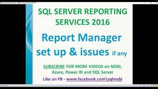 Configure SQL Server Reporting services 2016 | Report Manager Setup in SSRS 2016