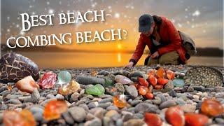 Is This the Best Beachcombing Beach in England? Beach Combing at Sunset - Gemstones & Sea Glass