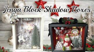 Dollar Tree  Jenga Block Christmas Shadow Boxes