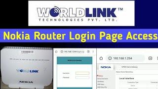 Worldlink Nokia Router Login Page Access | How To Access Worldlink Router Login Page