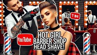 Teengirl Headshave at barber Shop| Girl Headshave new#headshave #buzzcut#haircut#shavehead