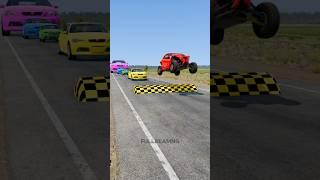 Small To Giant Cars vs Mega Large Speed Bump #52