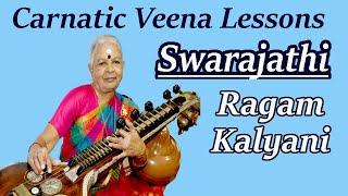 Swarajathi:Kalyani Jathiswaram |Raga Kalyani|Learn to Play Swarajathi on Veena|Saraswathi Veena