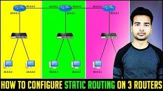 How to configure Static Routing on 3 Routers in packet tracer | ROUTING PART 3 | CCNA Tutorial 2018