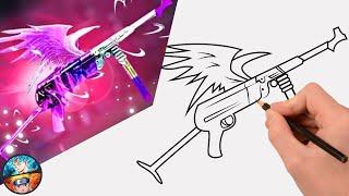 FREE FIRE DRAWING THE NEW MP40 FROM FREE FIRE - HOW TO DRAW FREE FIRE - Gambar Free fire