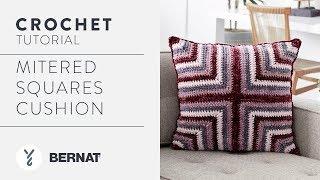 Mitered Squares Crochet Cushion