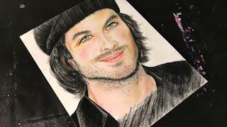 ian somerhalder easy pencil color drawing / vampire diaries #short #shorts