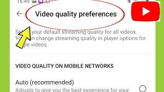 YouTube Video Quality Preferences Settings