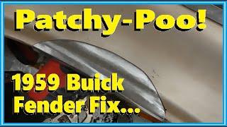 1959 Buick LeSabre Fender Repair... More Home-Made Rust Patches!