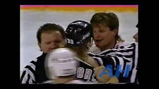 NHL Jan. 6, 1991 Dave Manson,CHI v Marty McSorley,LA Chicago Blackhawks Los Angeles Kings