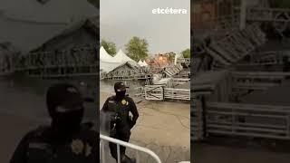 Por fuertes vientos, se desploma escenario en la alcaldía GAM