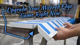 How to Glue a Mitered edge - Drop Front - Waterfall Leg on any Stone or Granite. (So Easy)